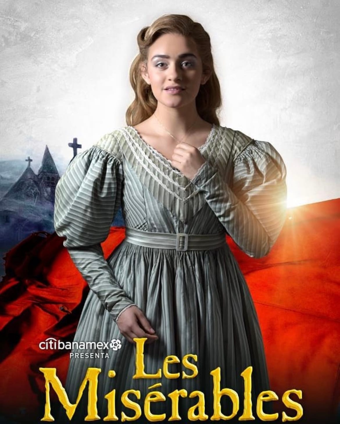 Cartel de la producción de Les Misérables con Lina de la Peña